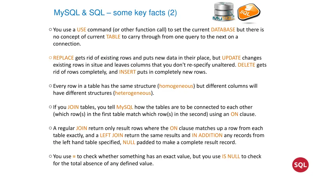mysql sql some key facts 2