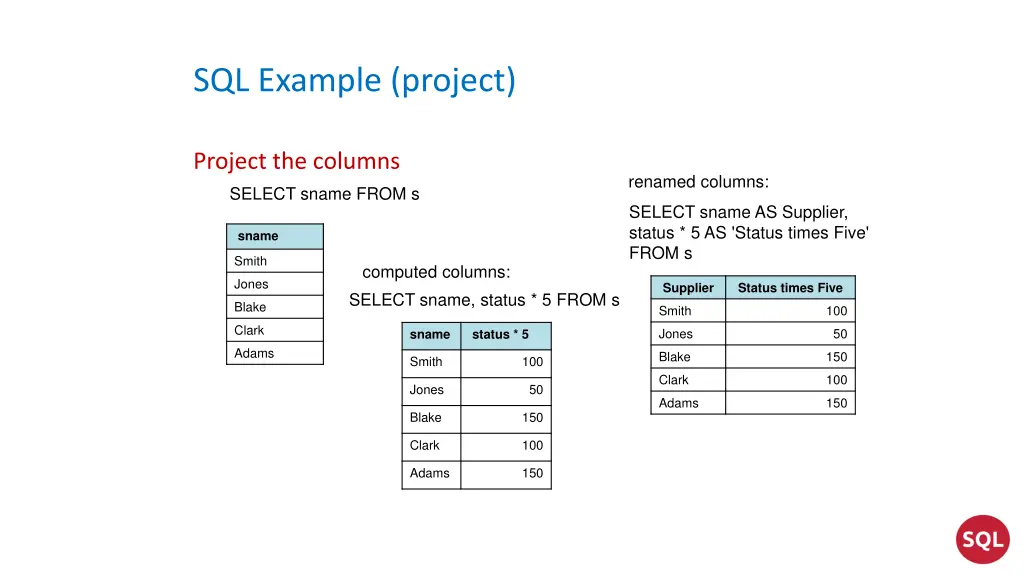 sql example project