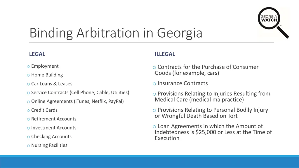binding arbitration in georgia