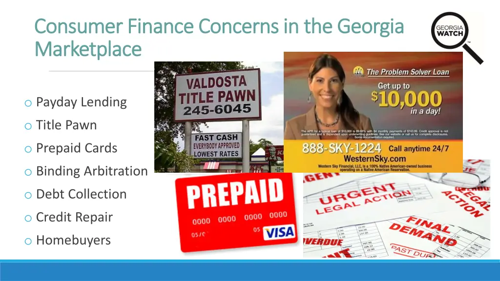 consumer finance concerns in the georgia consumer