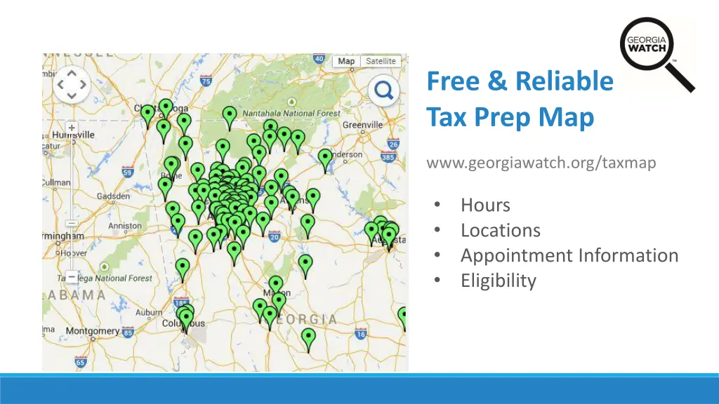 free reliable tax prep map