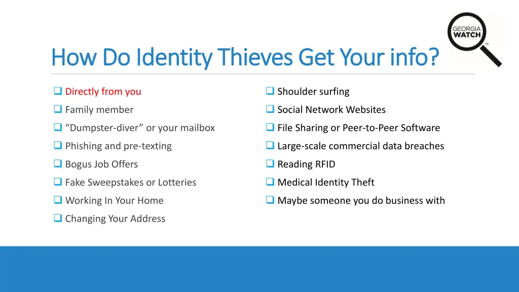 how do identity thieves get your info