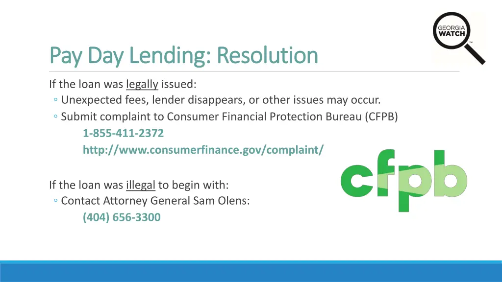 pay day lending resolution pay day lending