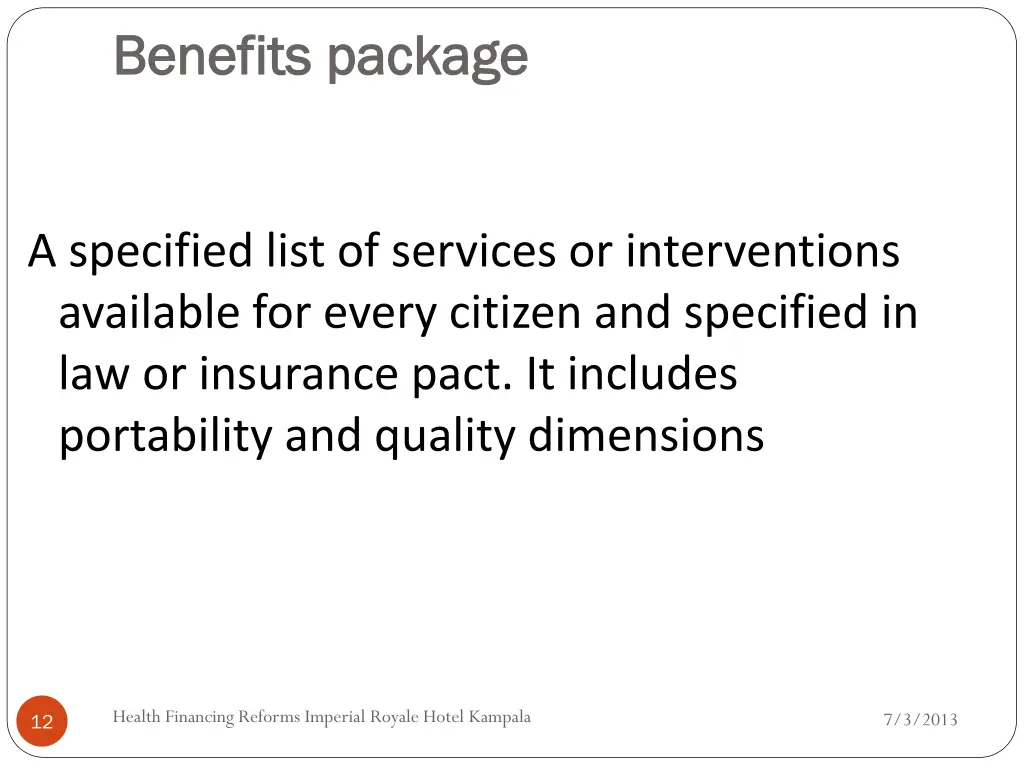 benefits package benefits package