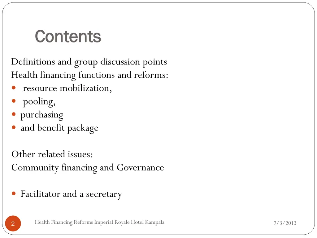 contents contents