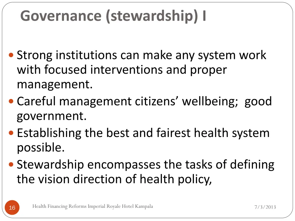governance stewardship i