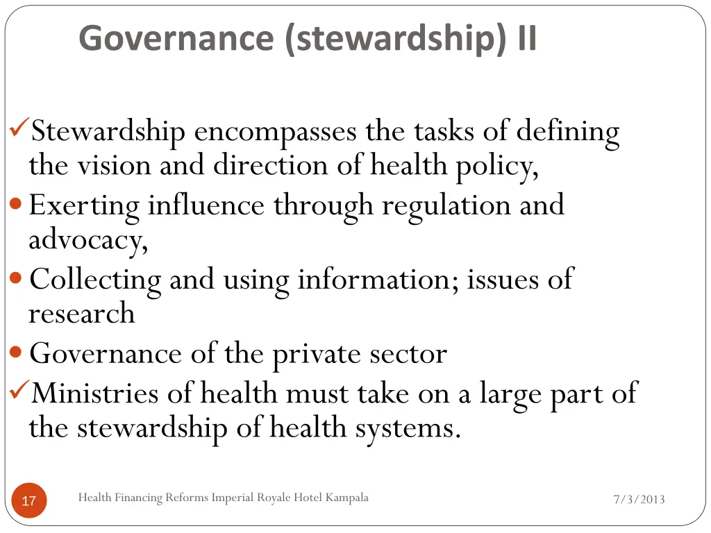 governance stewardship ii