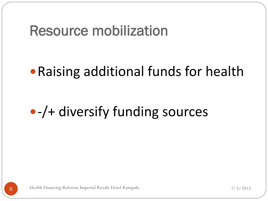 resource mobilization resource mobilization