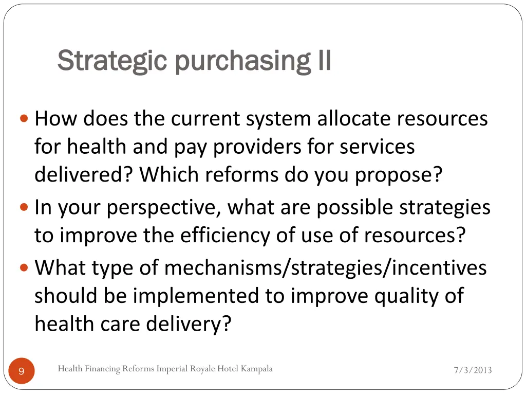 strategic purchasing ii strategic purchasing ii