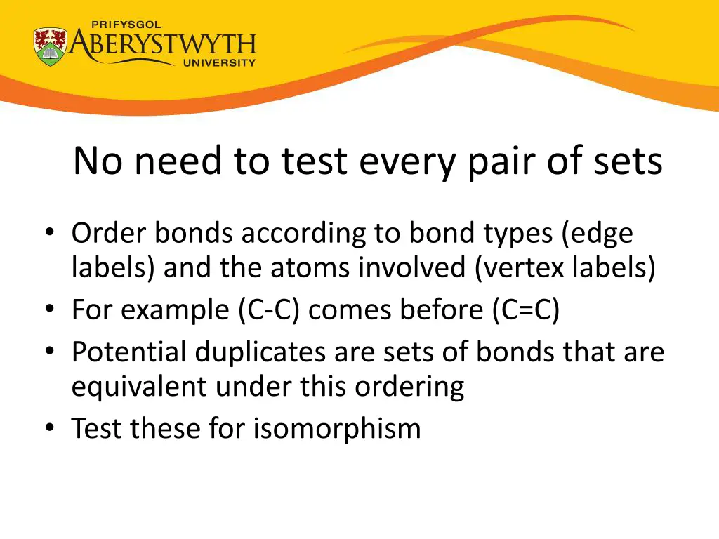 no need to test every pair of sets