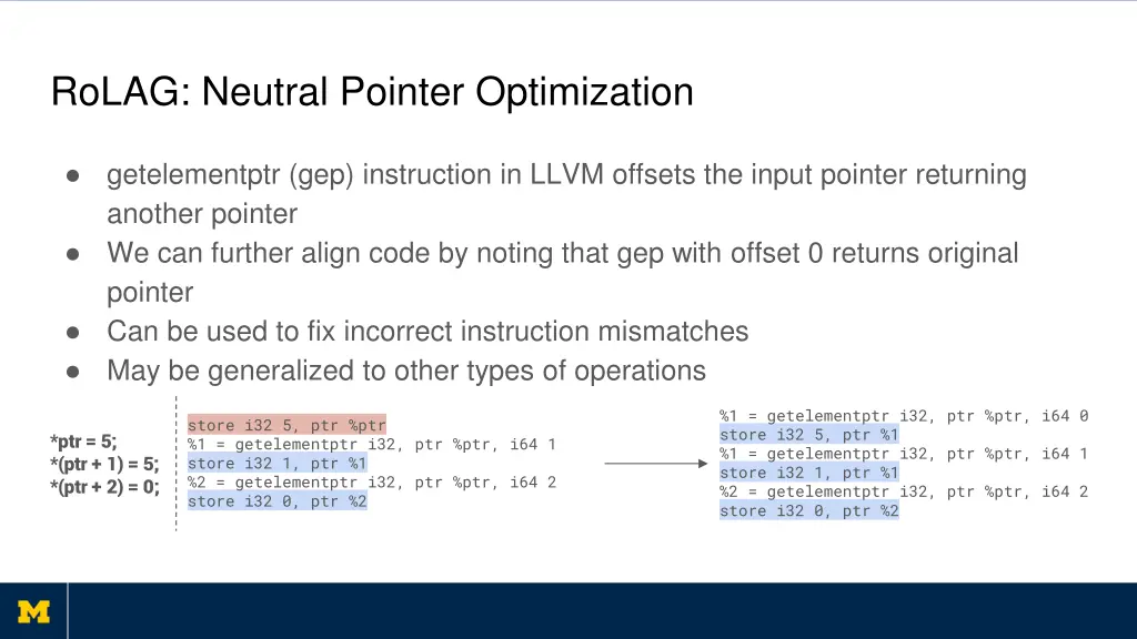 rolag neutral pointer optimization
