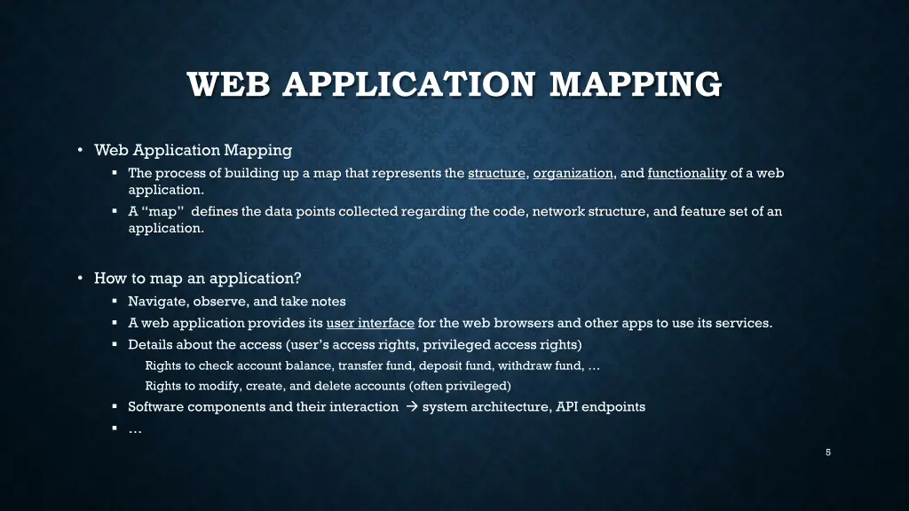 web application mapping