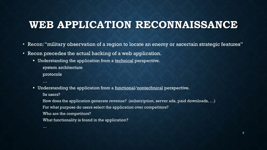 web application reconnaissance