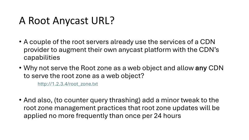 a root anycast url
