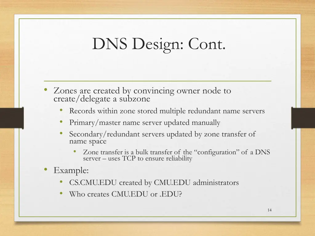 dns design cont