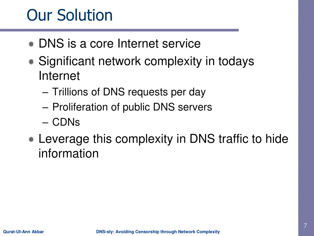 our solution