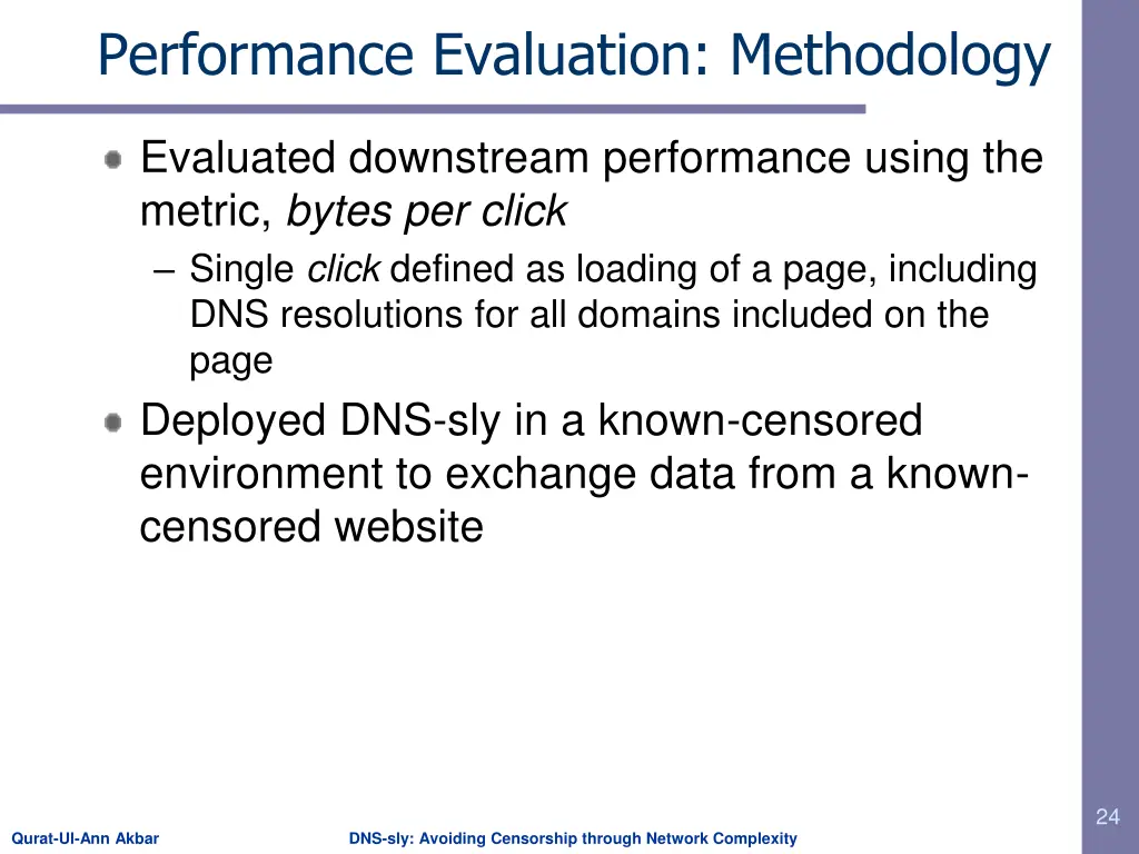 performance evaluation methodology