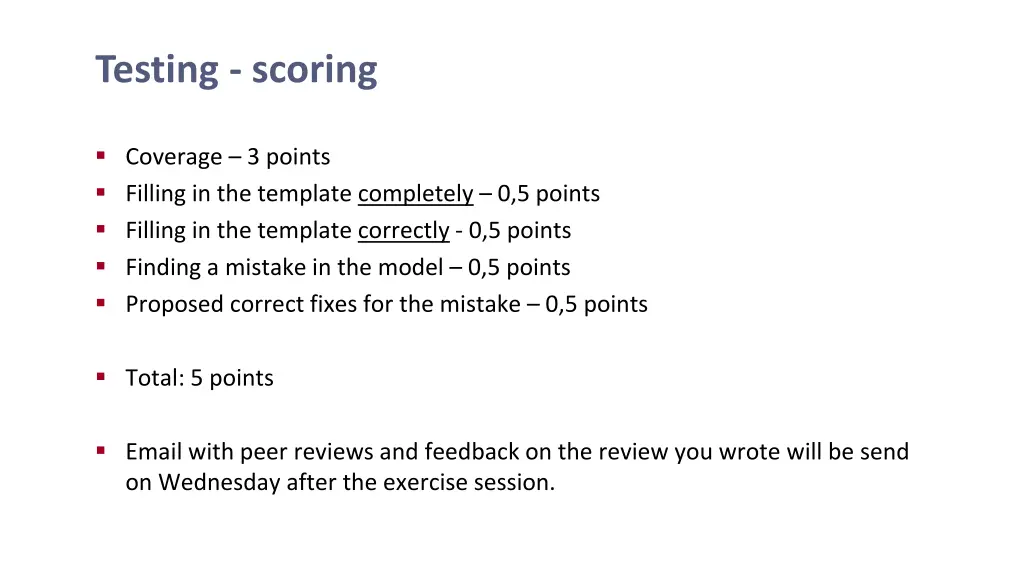 testing scoring