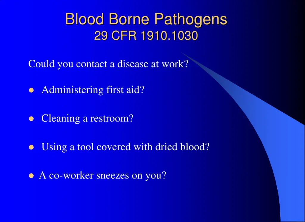 blood borne pathogens 29 cfr 1910 1030