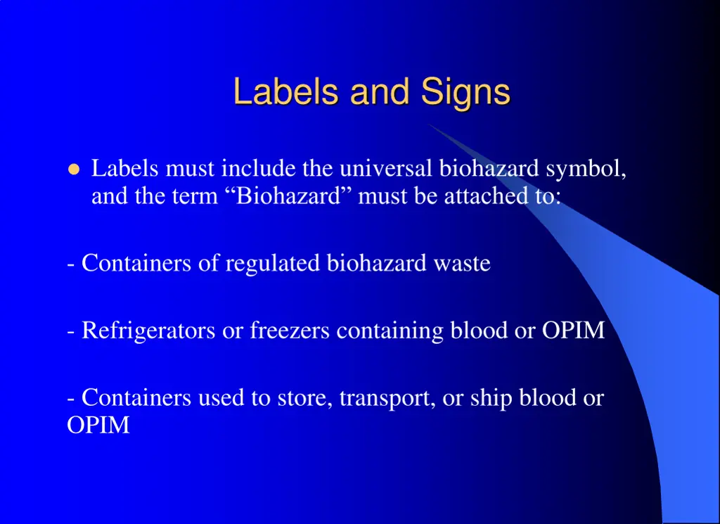 labels and signs