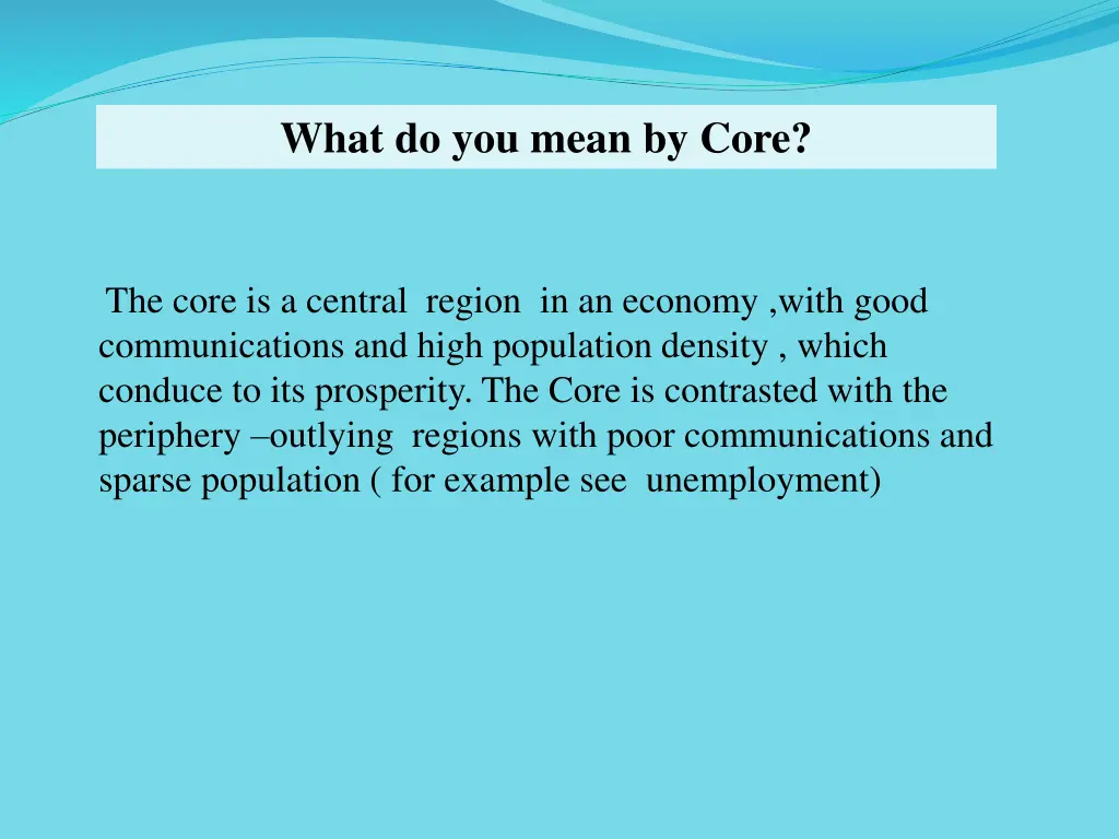 what do you mean by core