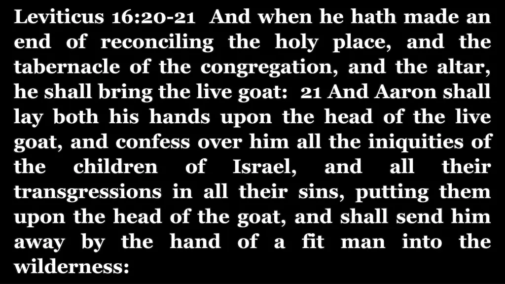 leviticus 16 20 21 and when he hath made