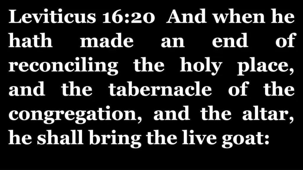 leviticus 16 20 and when he hath made reconciling