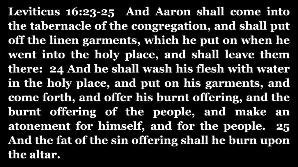 leviticus 16 23 25 and aaron shall come into