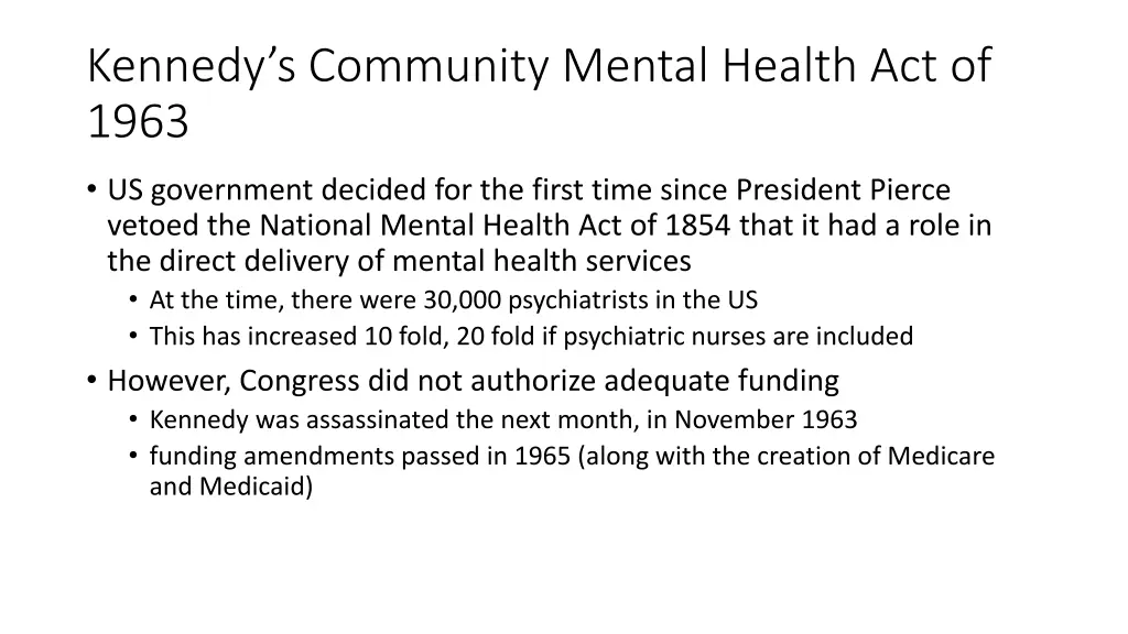 kennedy s community mental health act of 1963