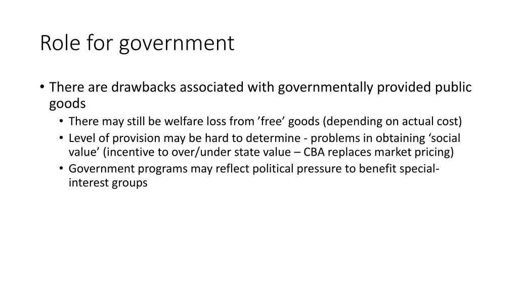 role for government 1