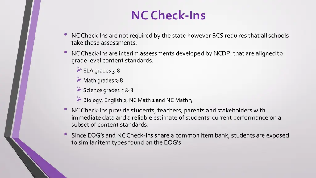 nc check ins