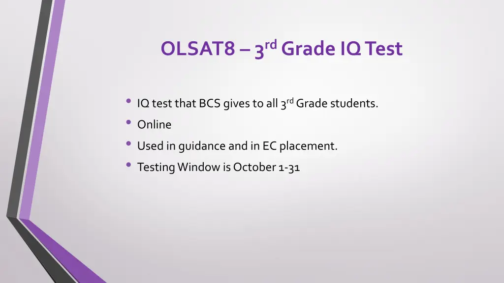 olsat8 3 rd grade iq test
