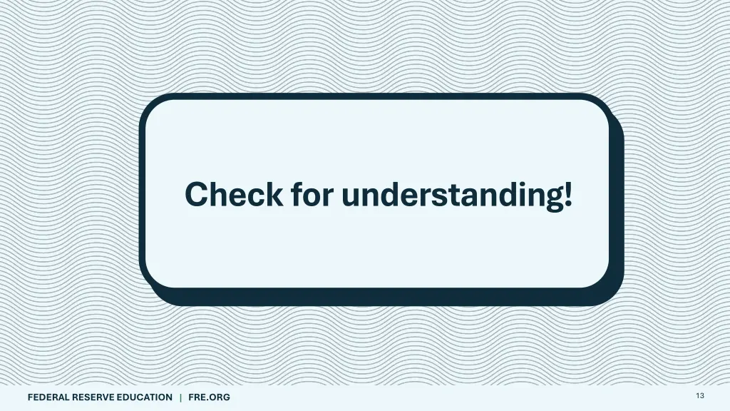 check for understanding