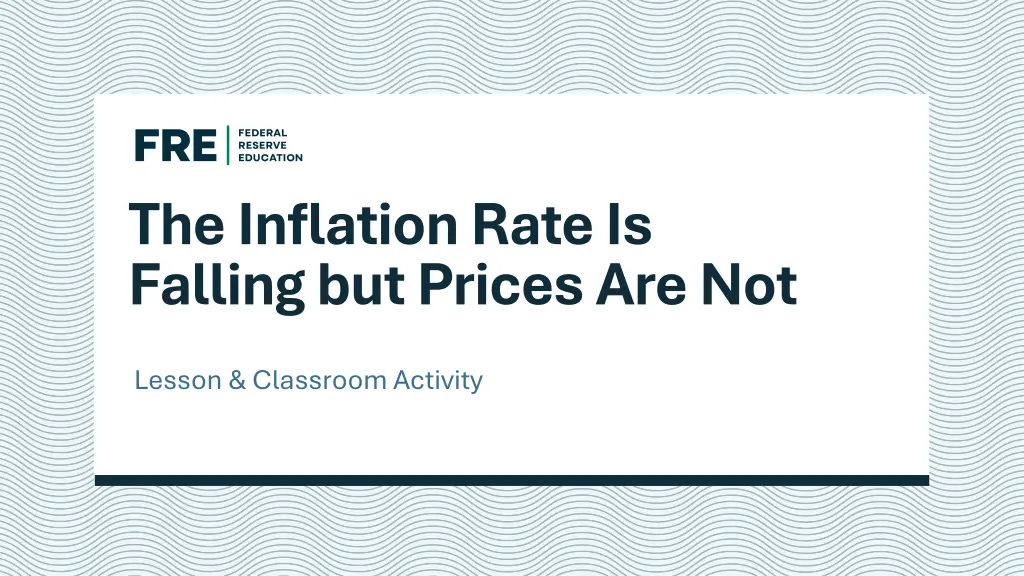 the inflation rate is falling but prices are not