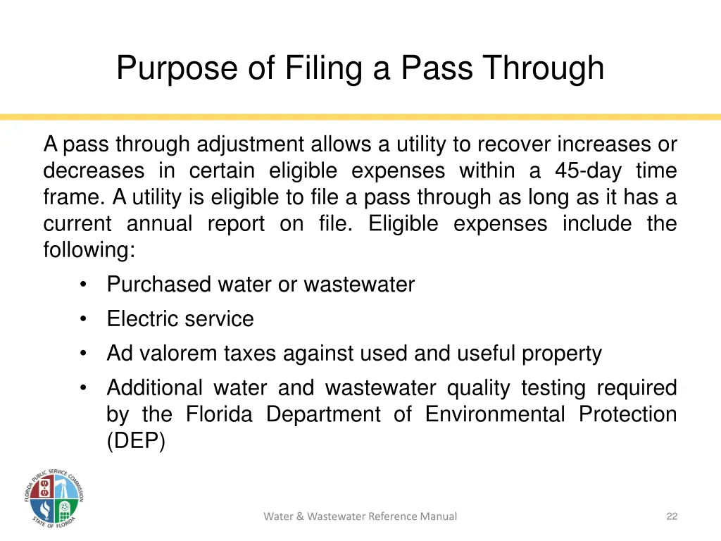 purpose of filing a pass through