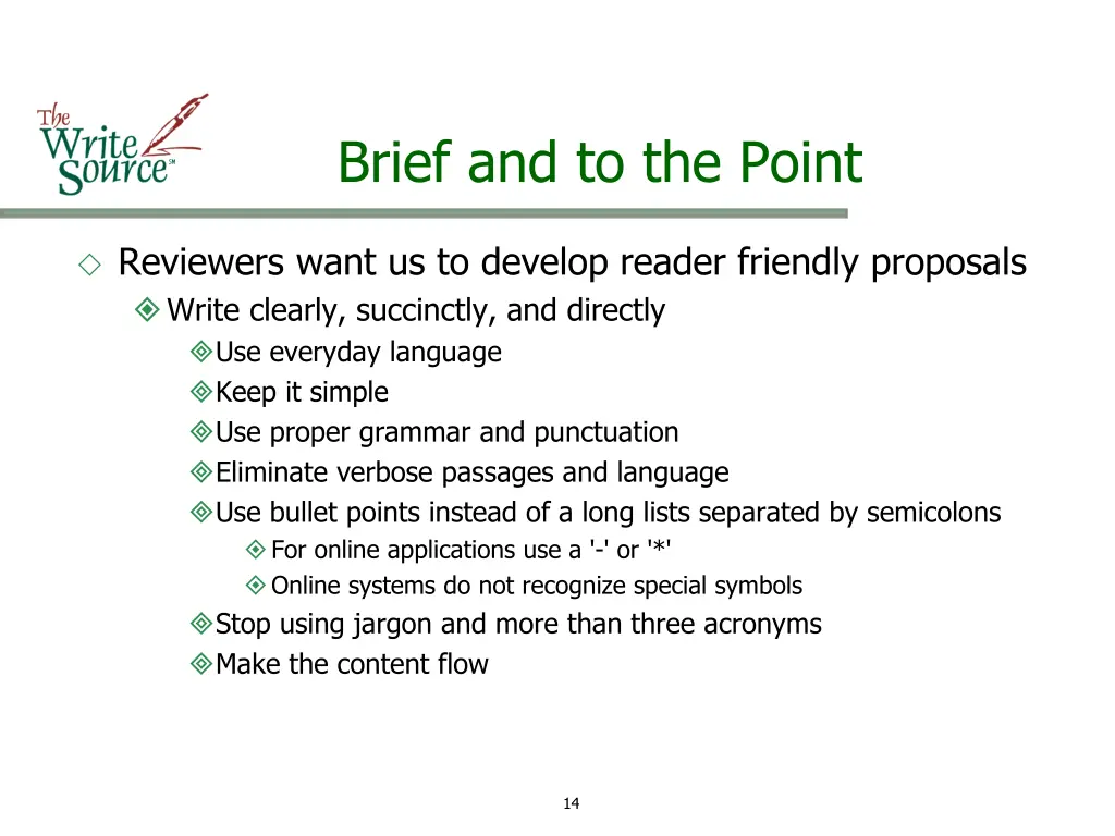 brief and to the point 1