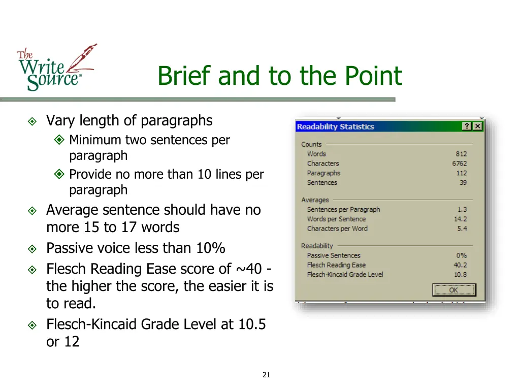 brief and to the point 8