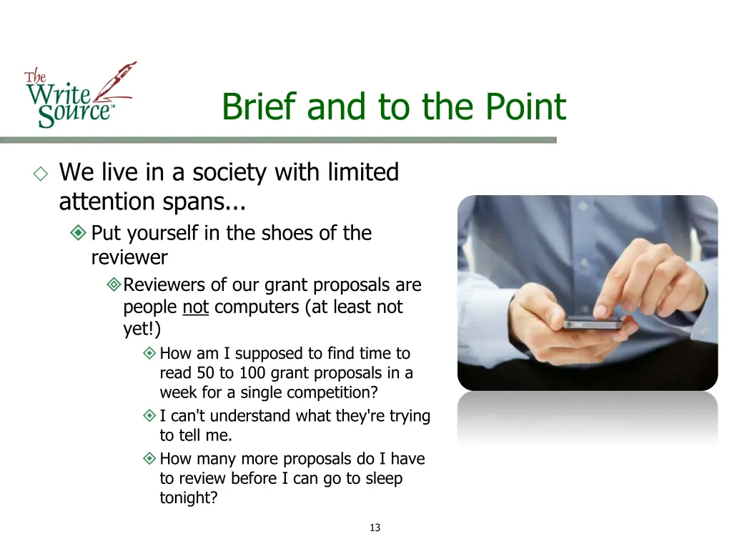 brief and to the point
