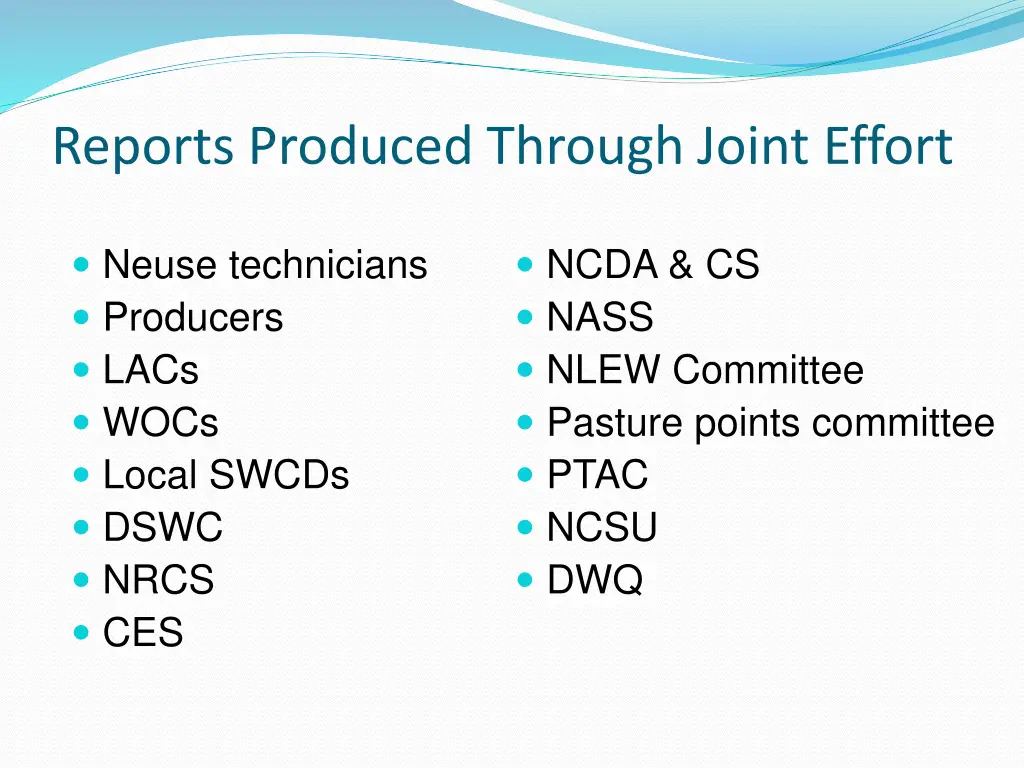 reports produced through joint effort