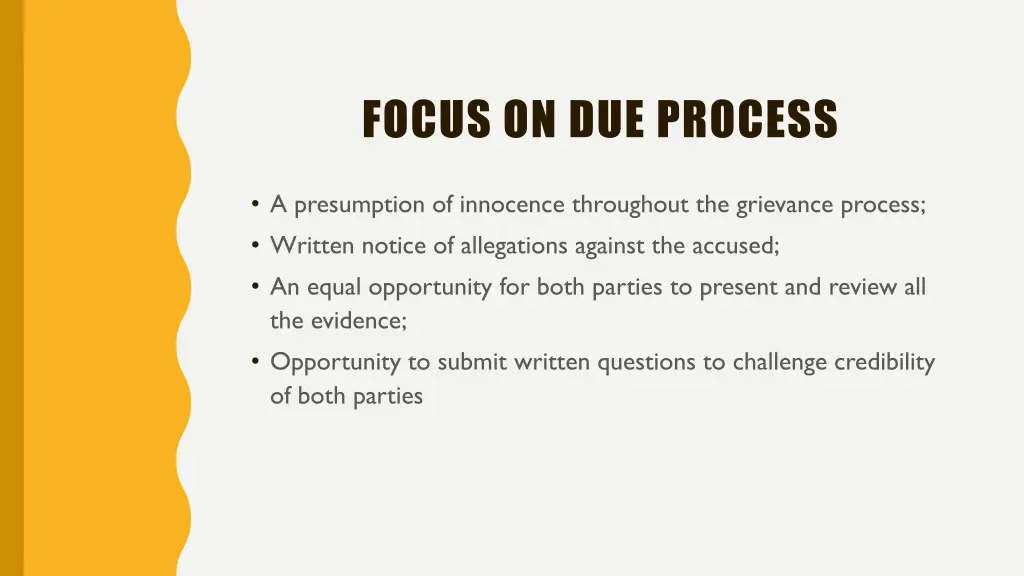 focus on due process