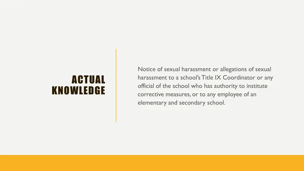 notice of sexual harassment or allegations