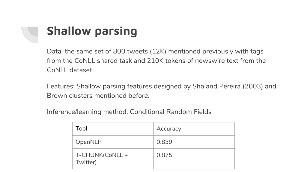 shallow parsing