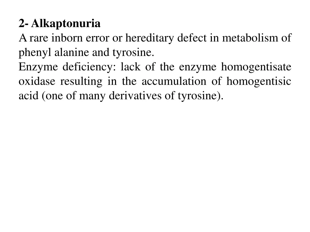 2 alkaptonuria a rare inborn error or hereditary