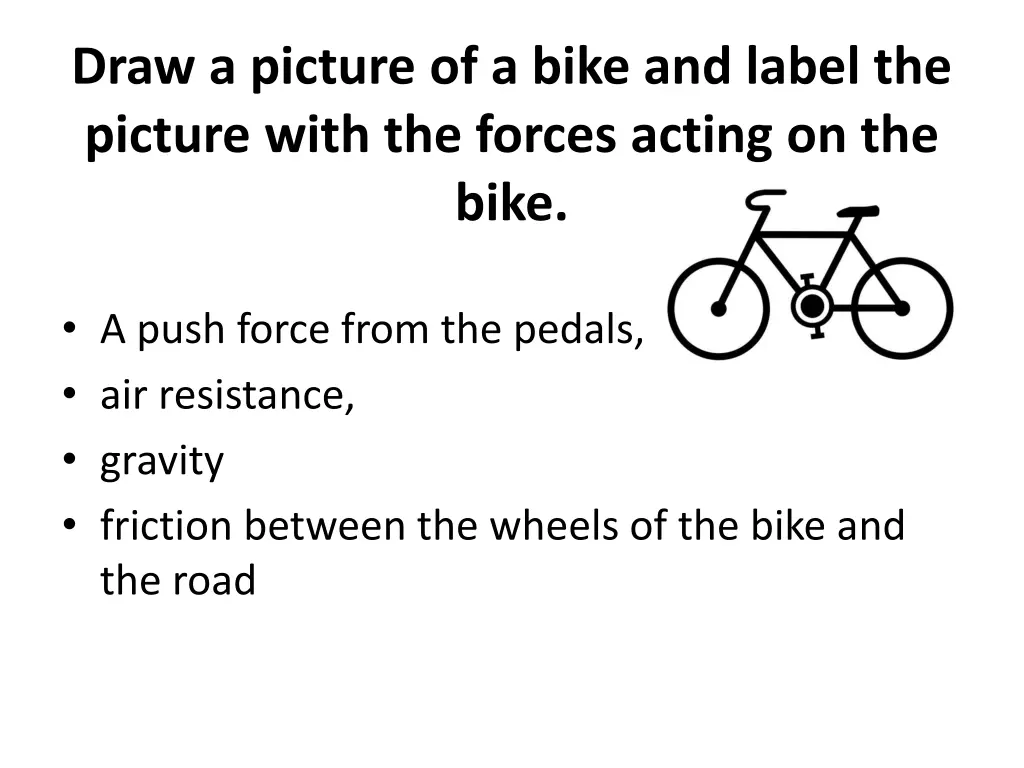 draw a picture of a bike and label the picture