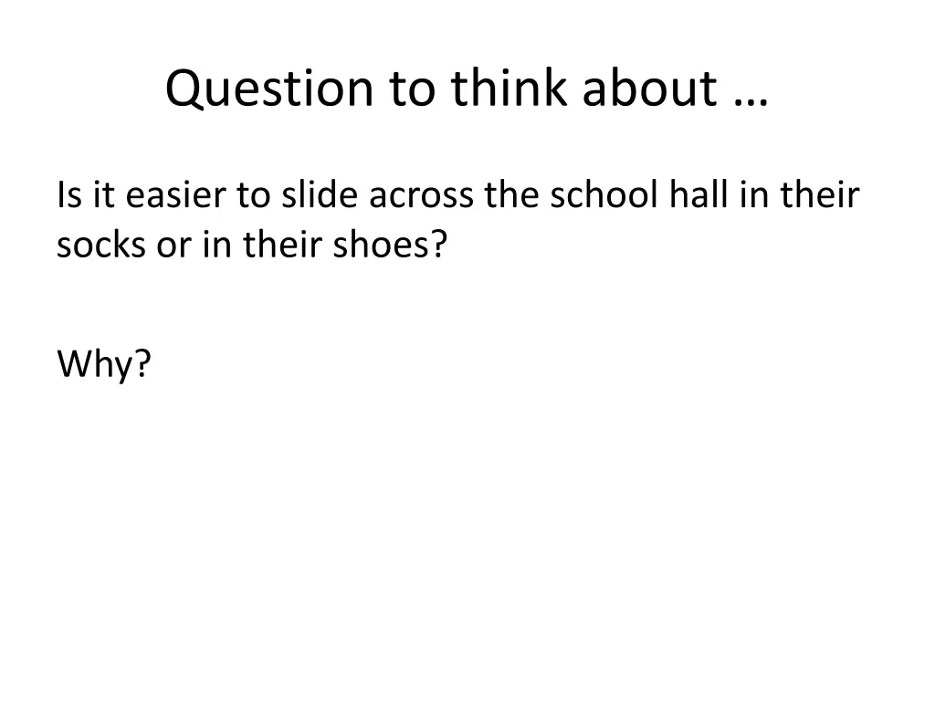 question to think about