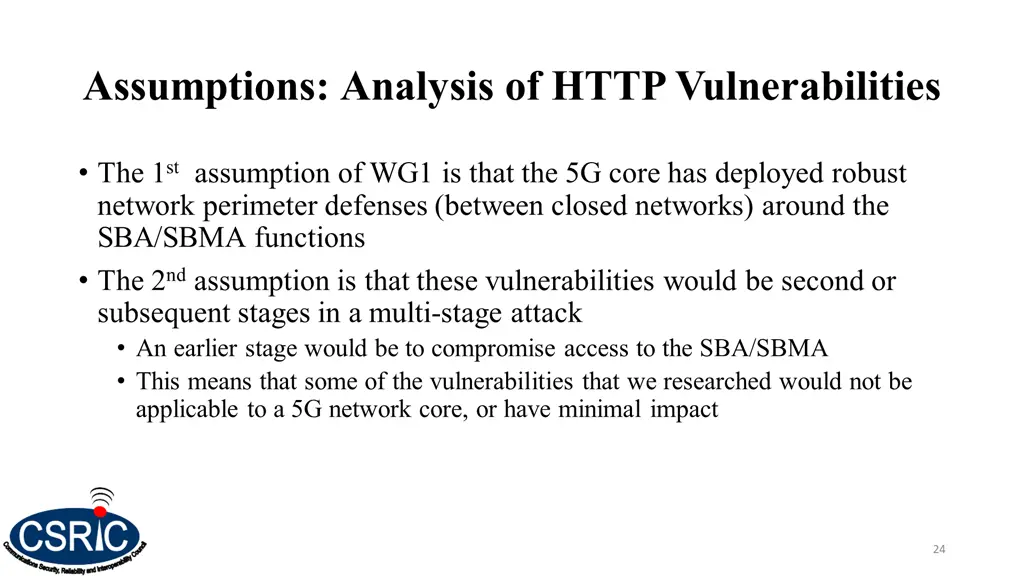 assumptions analysis of http vulnerabilities