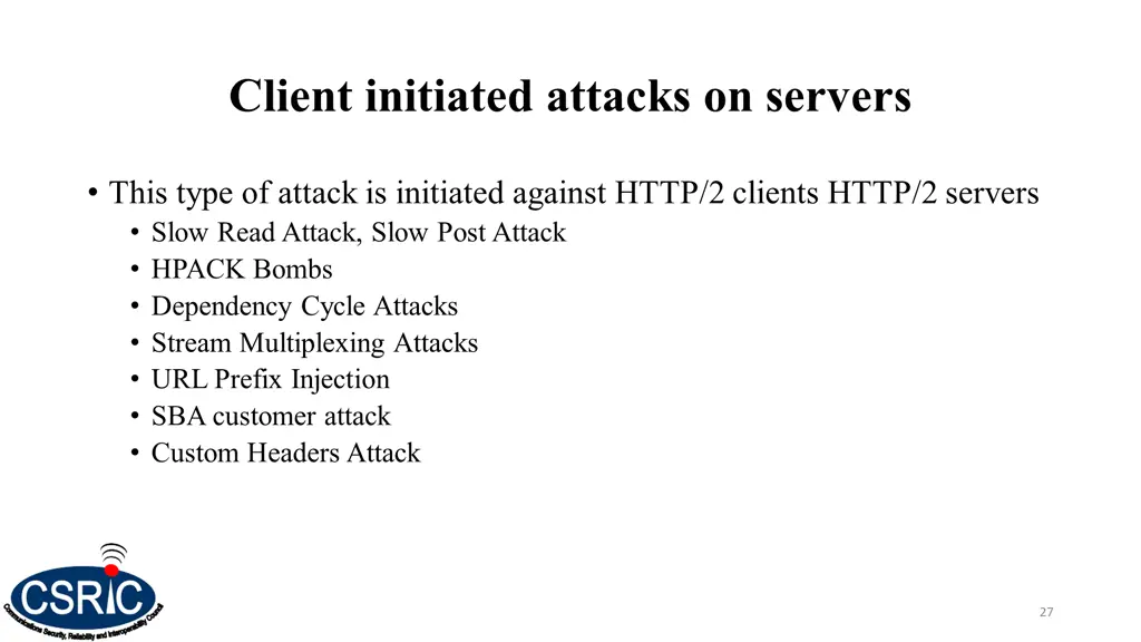 client initiated attacks on servers