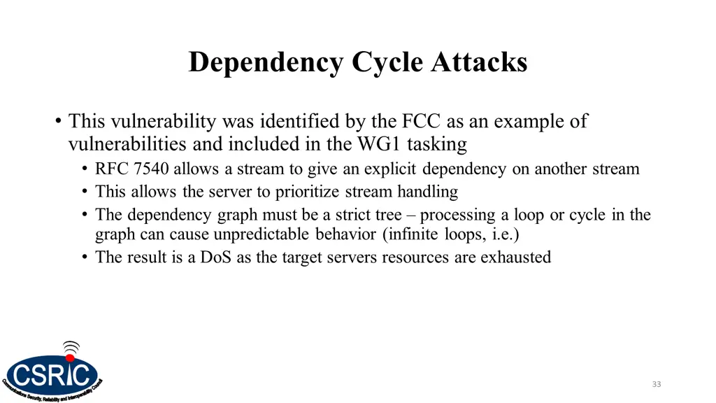 dependency cycle attacks