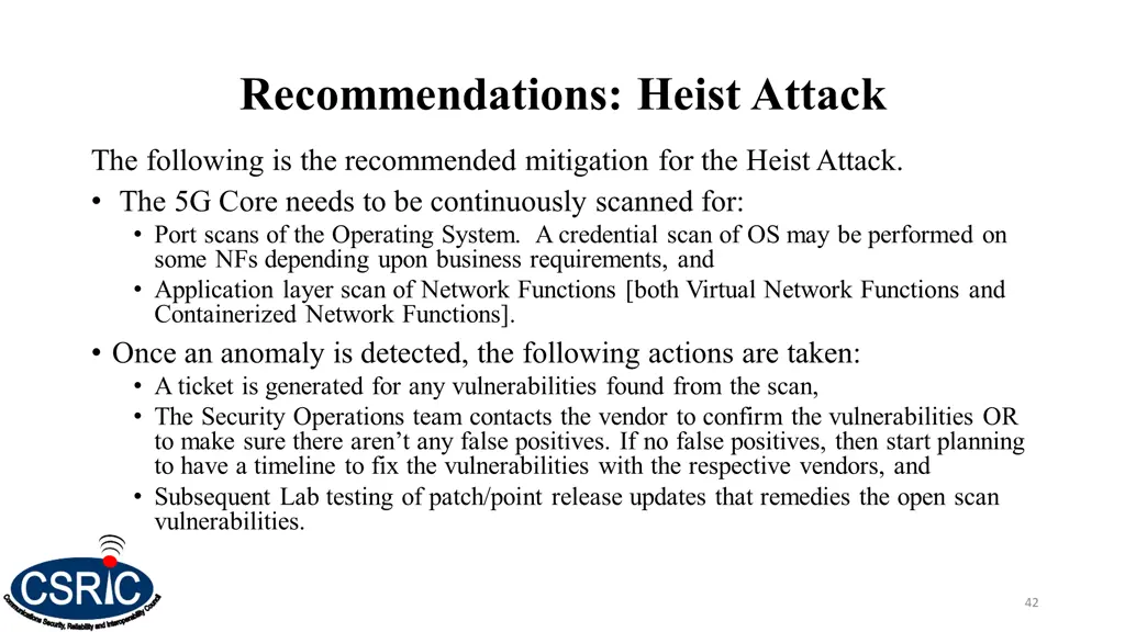 recommendations heist attack