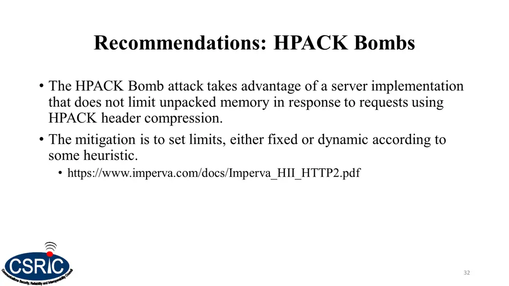 recommendations hpack bombs